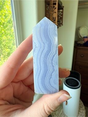 Blue Lace Agate Crystal Tower